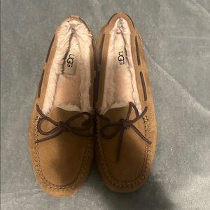 UGG Tan Moccasin Slippers with Plush Lining